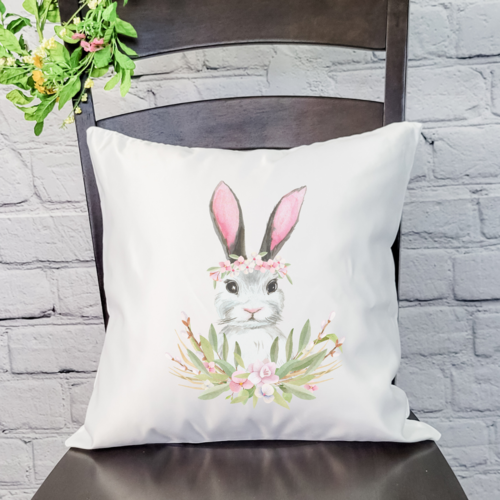 Bunny Crown Pillow Cover