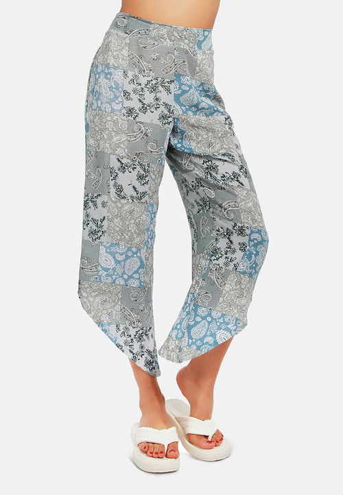 Floral Patchwork Print Pants