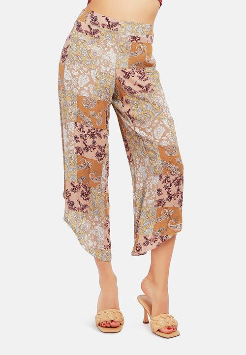 Floral Patchwork Print Pants