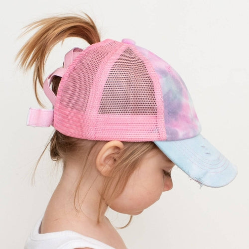 CC Diamond Dyed Mesh Criss-Cross  Pony Cap | Adult and Kid Sizes