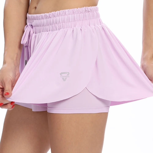 Women's High Waist Stretch Athletic Workout Layered Shorts