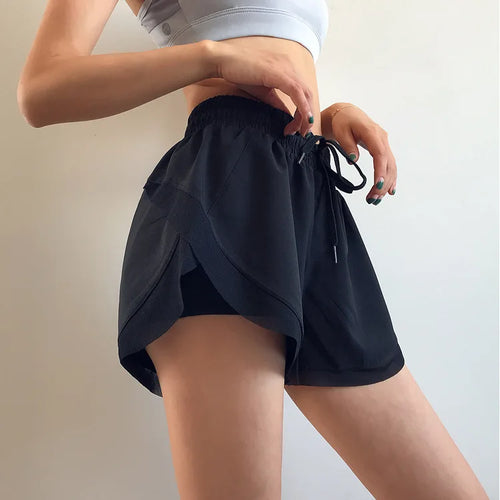 Women's High Waist Stretch Athletic Workout Layered Shorts