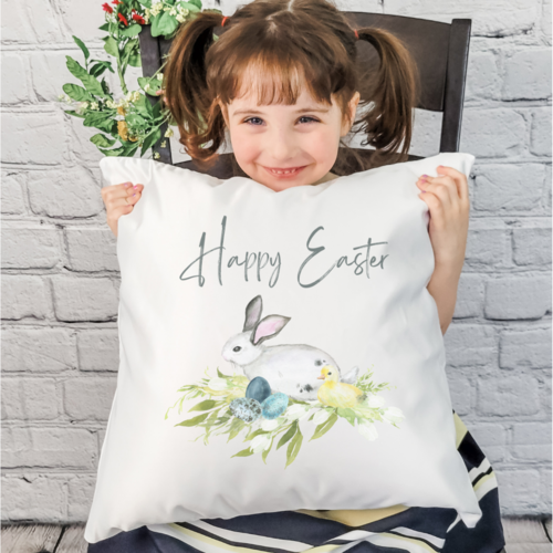 Happy Easter Bunny Pillow Cover