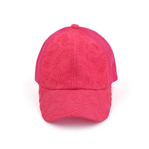 CC Paisley Embroidered Hats Criss Cross Style Women Cap for Ponytails