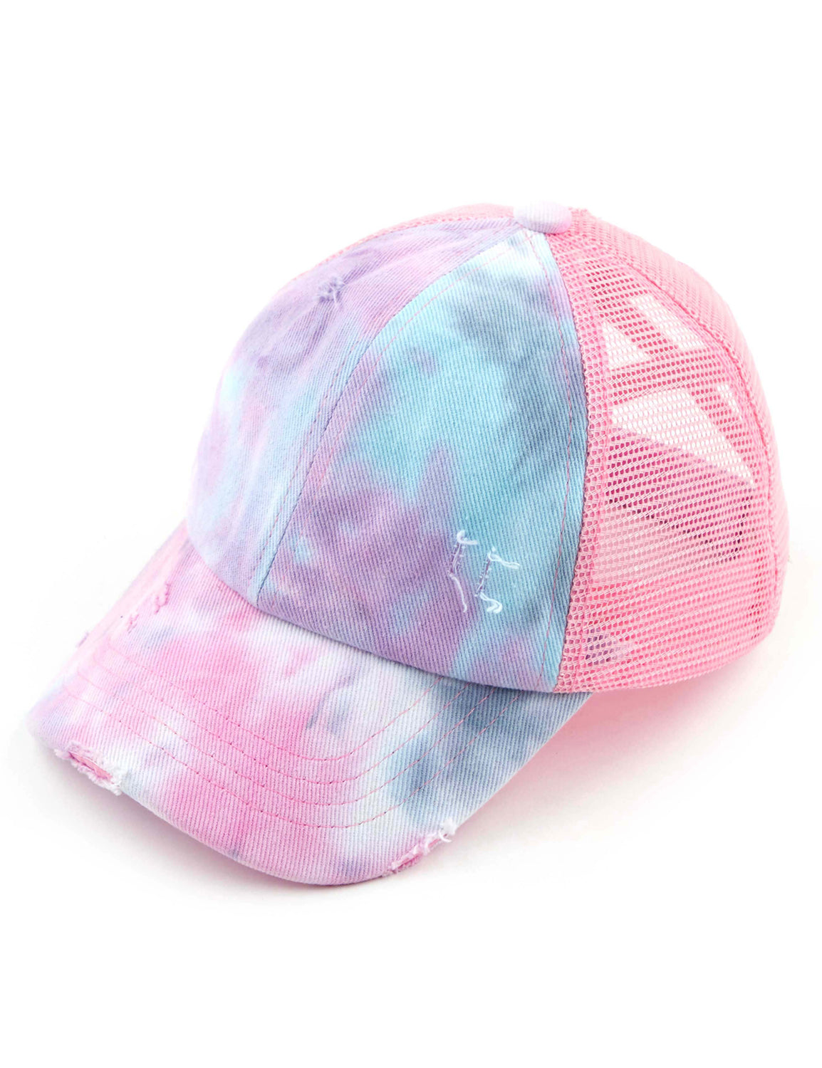 CC Diamond Dyed Mesh Criss-Cross  Pony Cap | Adult and Kid Sizes