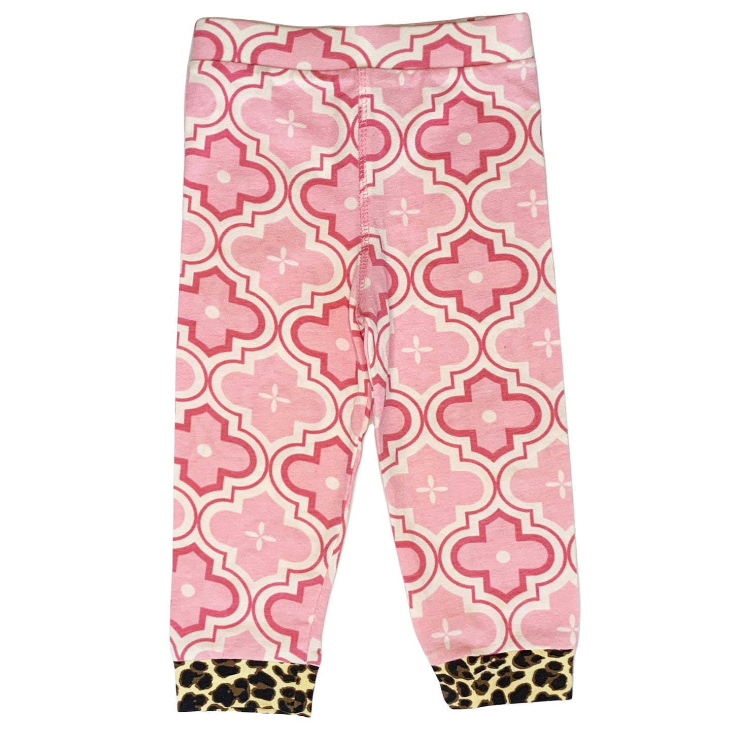 AnnLoren Baby Girls Layette Pink Leopard Onesie Pants Headband 3pc