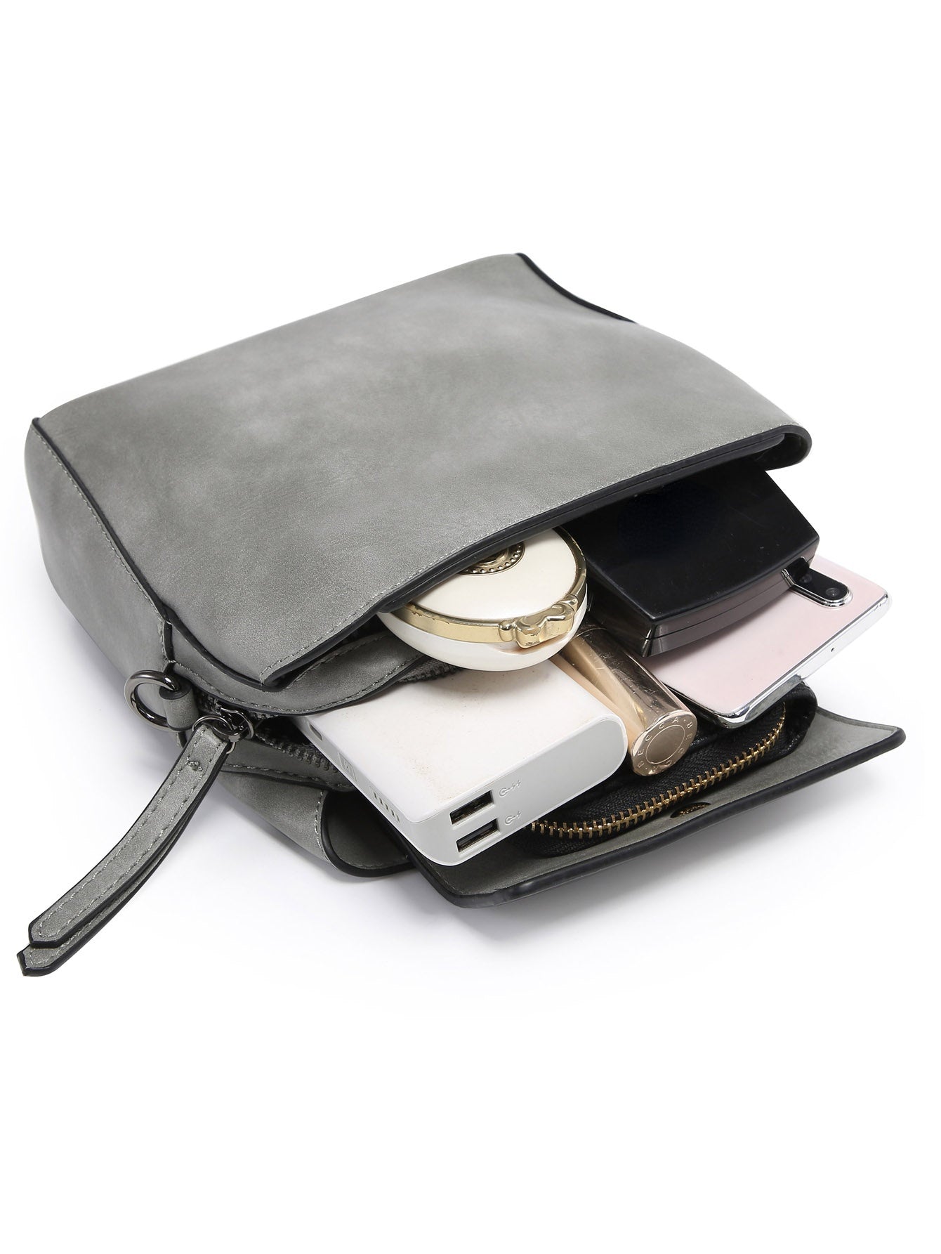 Small Crossbody Bag Triple Multi-pocket Gray