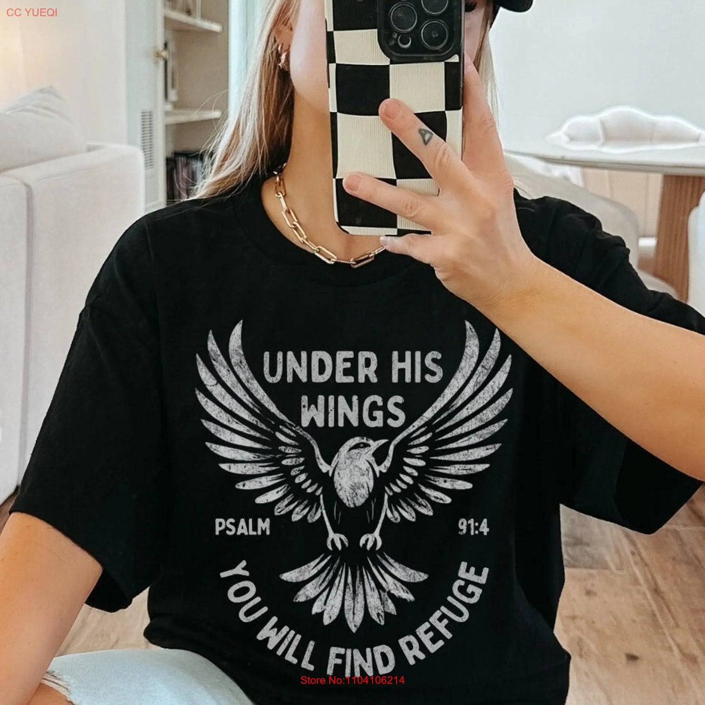 Boho Under His Wings T Shirt (PLEASE CHECK SIZING CHART)