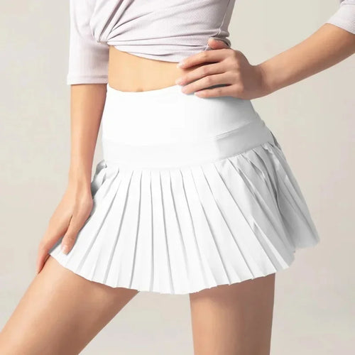 High Waist Double Layer Design Summer Women Tennis Pleated Skirt