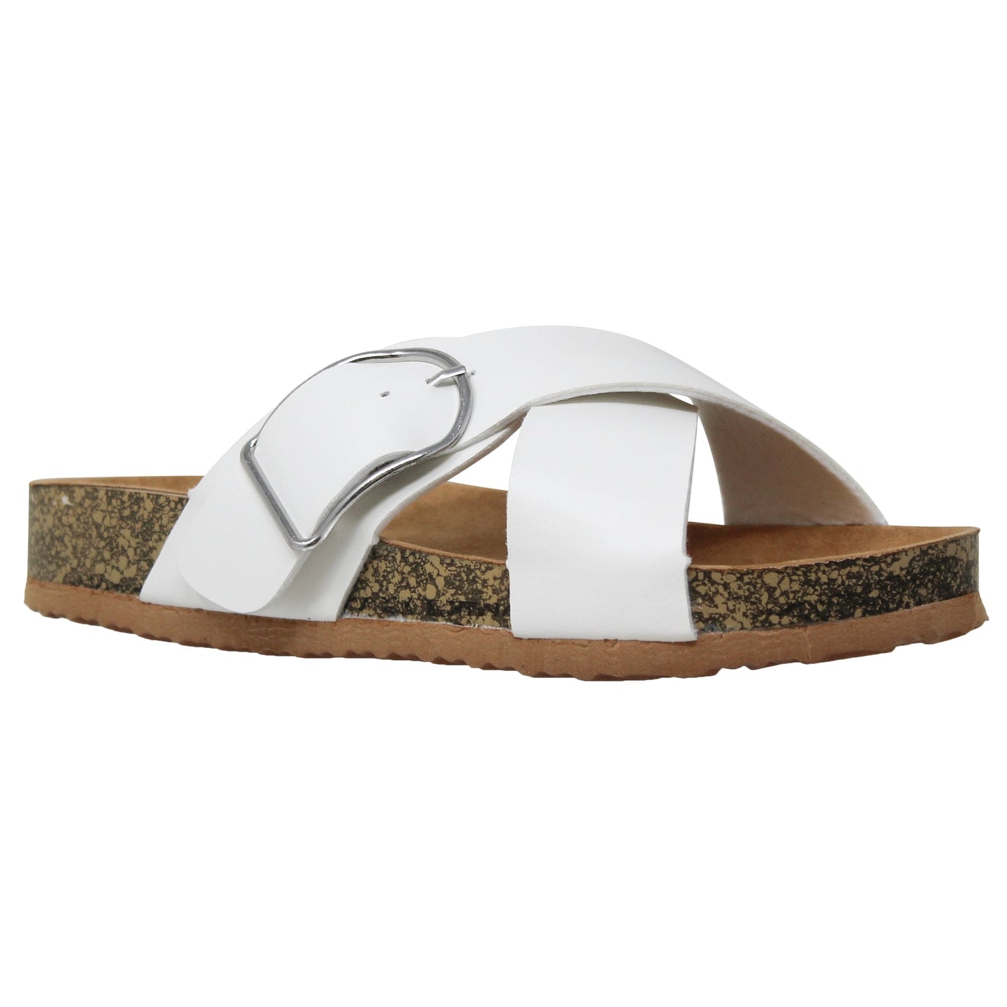 Classic Comfort Sandals Criss-Cross Strap Buckle Slip On Flatform