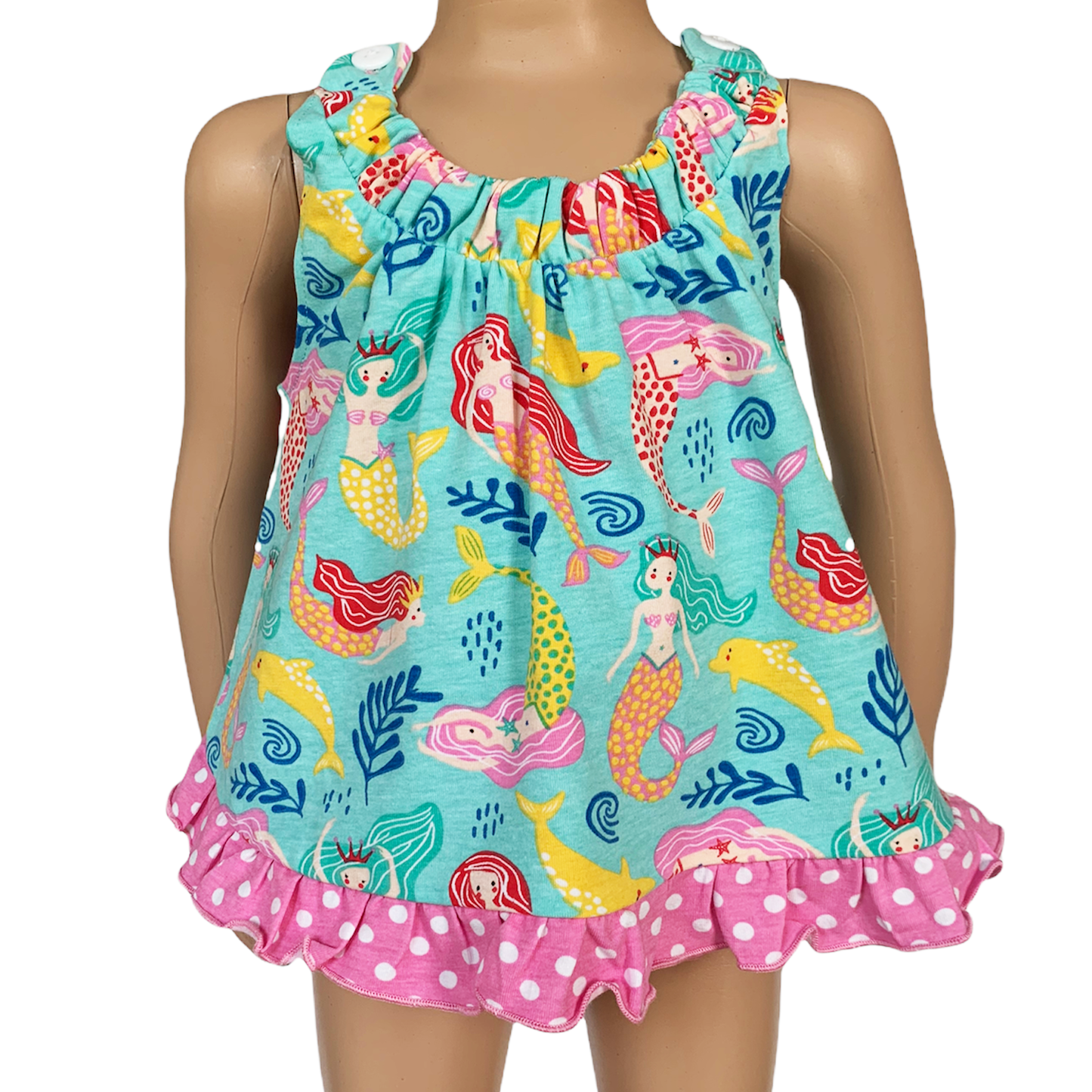 AnnLoren Baby and Big Girls Mermaid Swing Tank Top Spring Summer