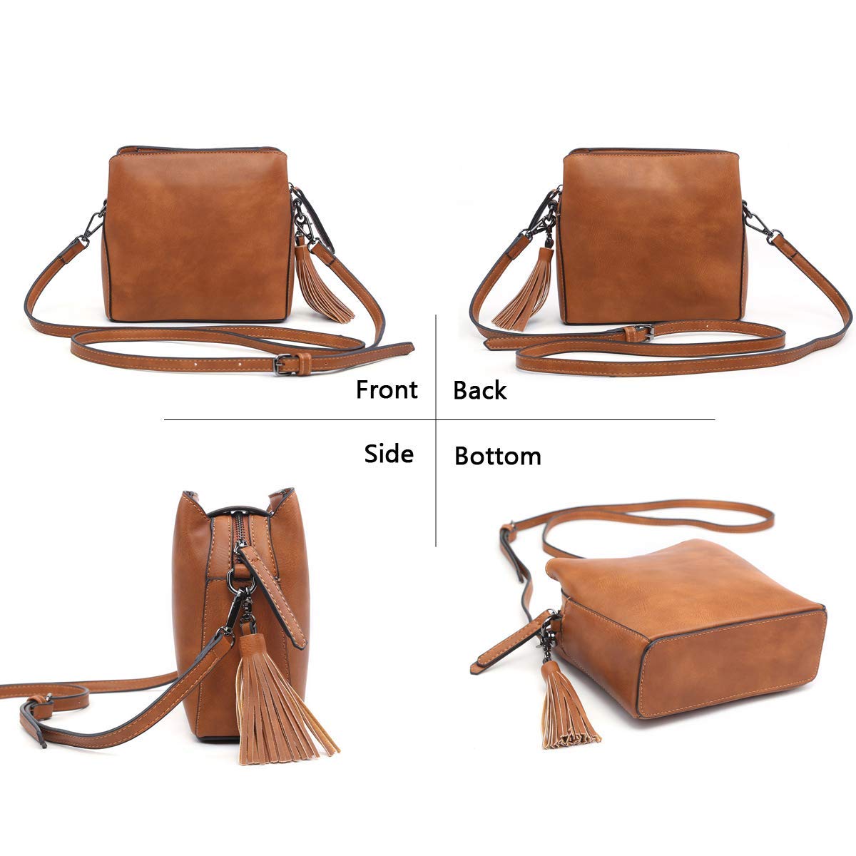 Small Crossbody Bag Triple Multi-pocket TAN