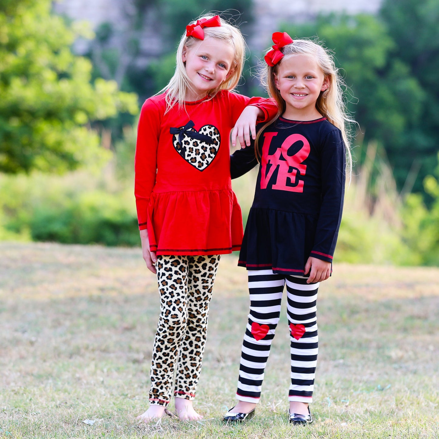 AnnLoren Girls LOVE Heart Tunic & Leggings Valentine's Day Outfit