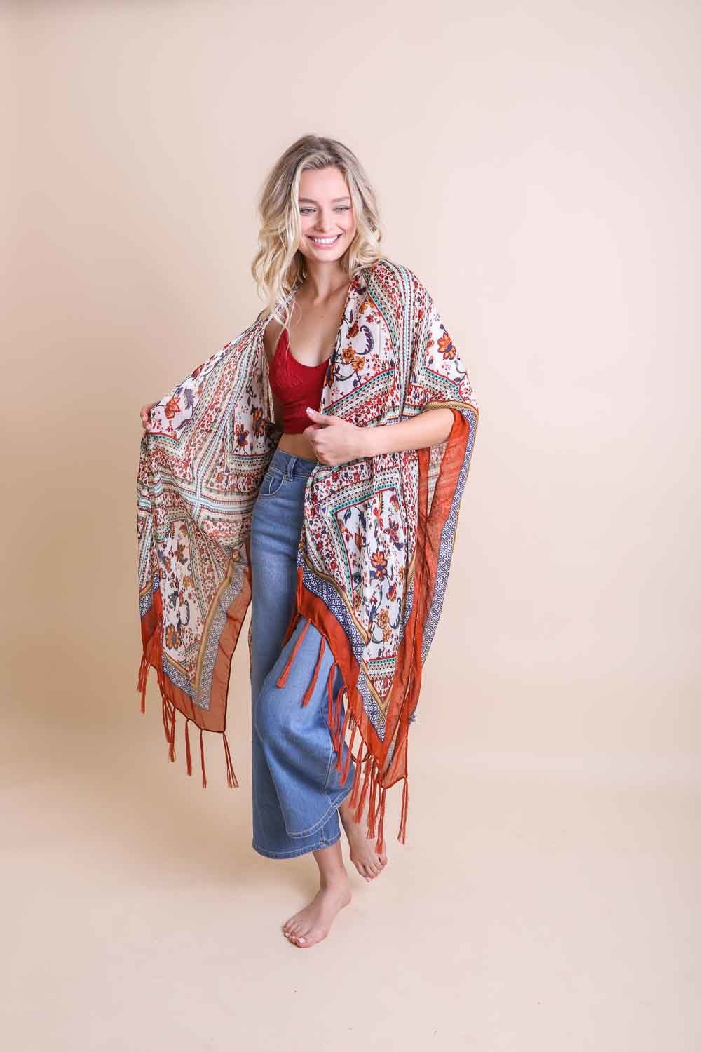 Bohemian Diamond Tassel Kimono