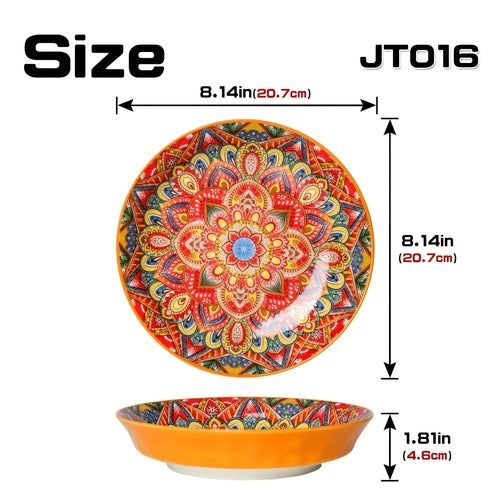 Bohemian Ceramic 8Inch Dinner Plates  Microwave Safe