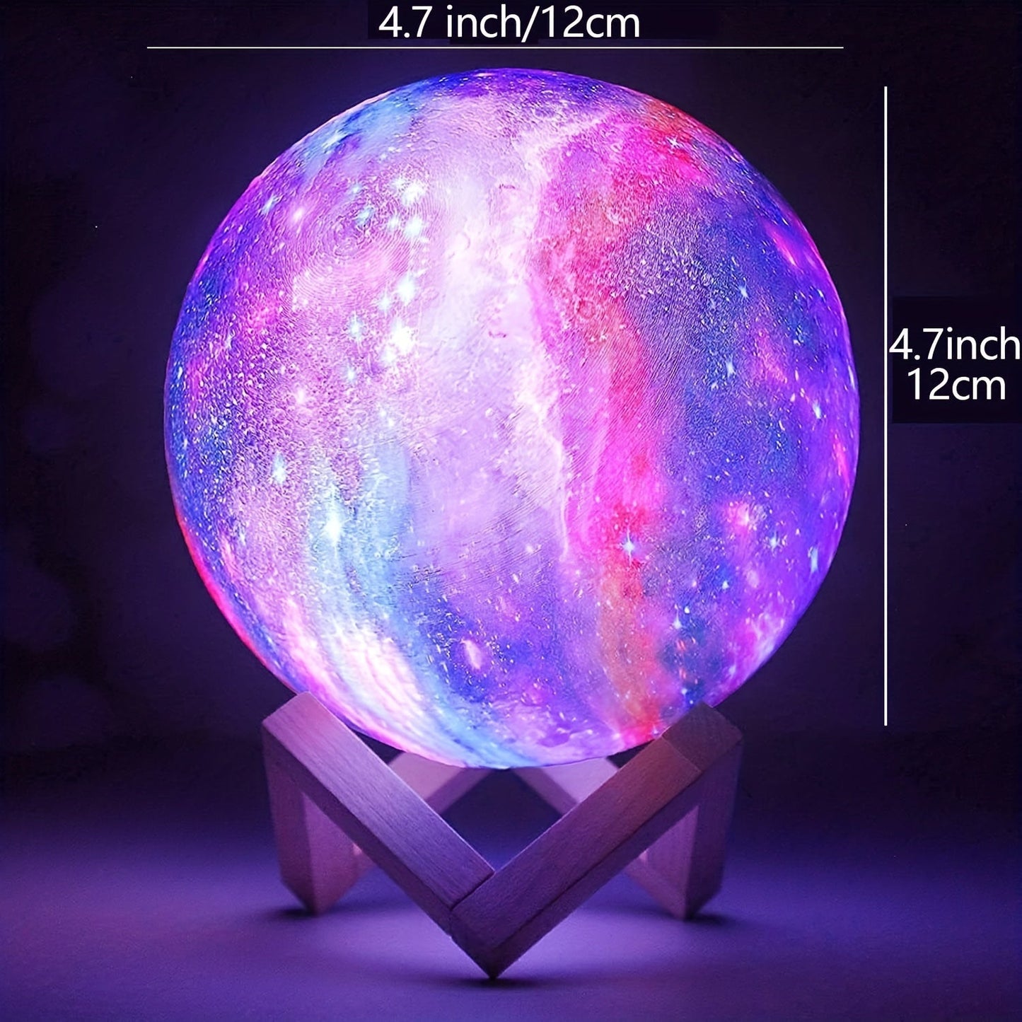 Upgraded Starry Moon Lamp Rechargeable MultiColor RemoteControlled