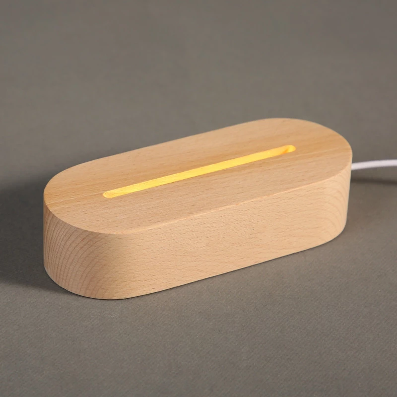 Wood Table Lamp Night Light with Message Board