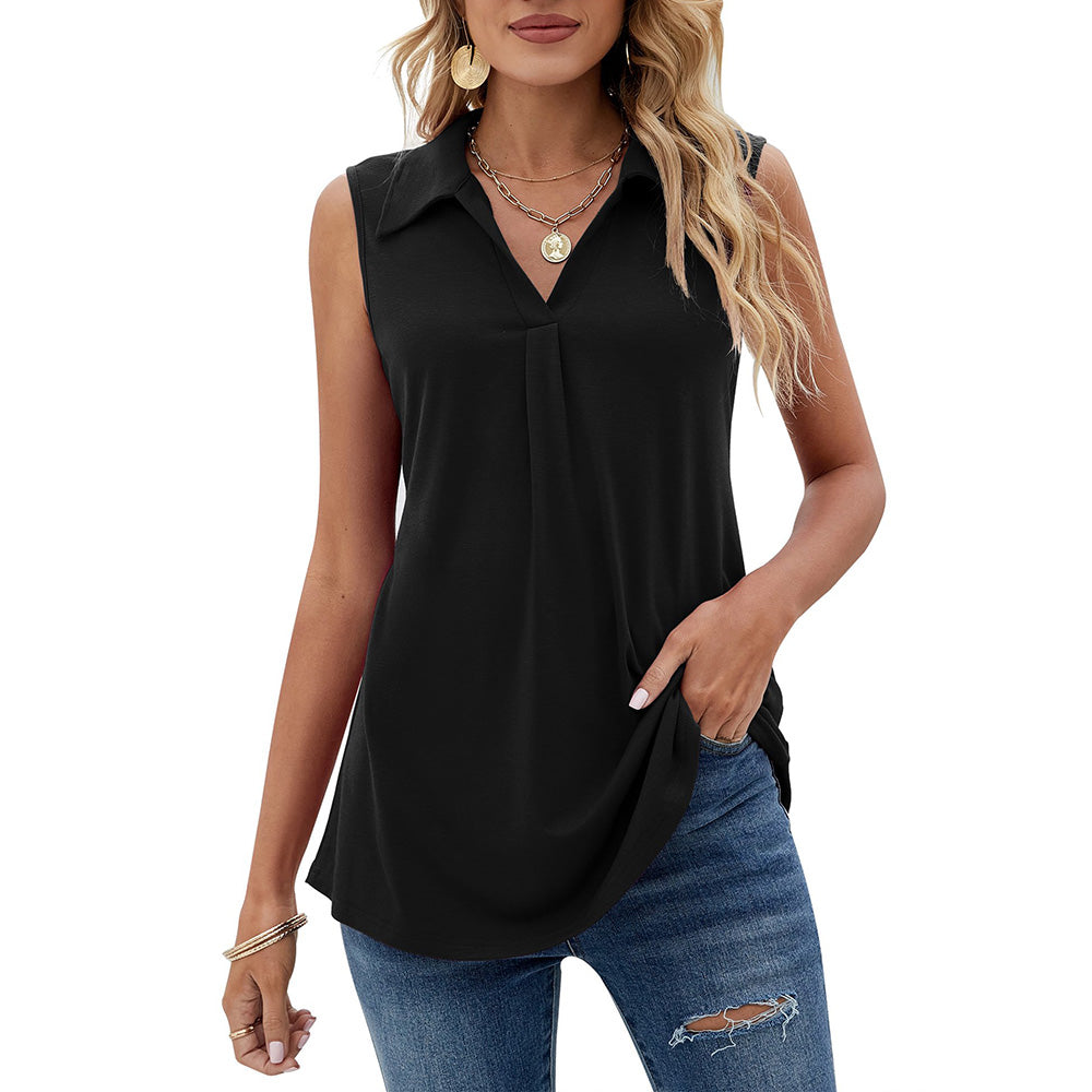 Women's Summer Tank Loose Fit Causal Polo Shirts