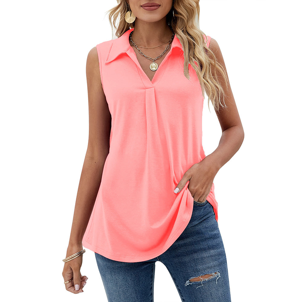 Women's Summer Tank Loose Fit Causal Polo Shirts