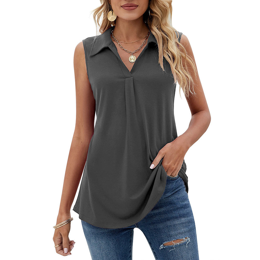 Women's Summer Tank Loose Fit Causal Polo Shirts