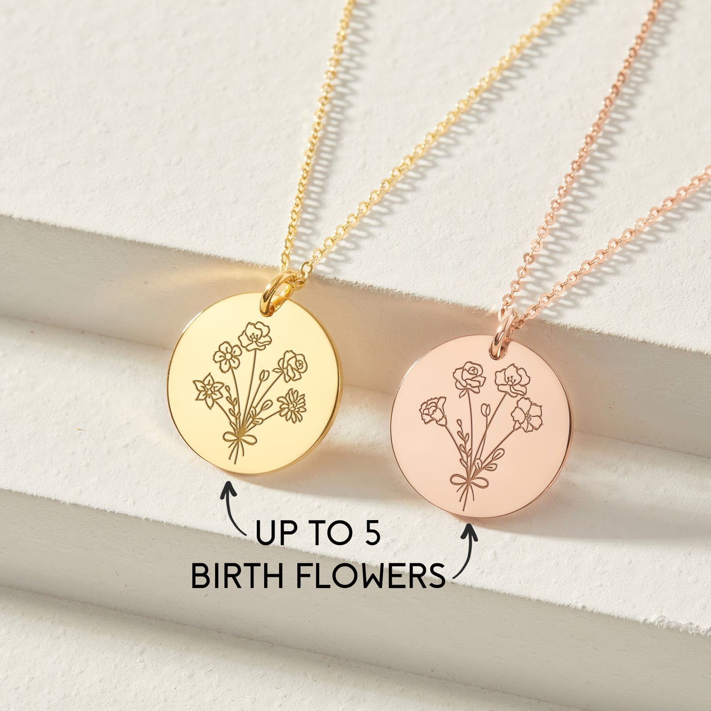 Combined Birth Flower Necklace