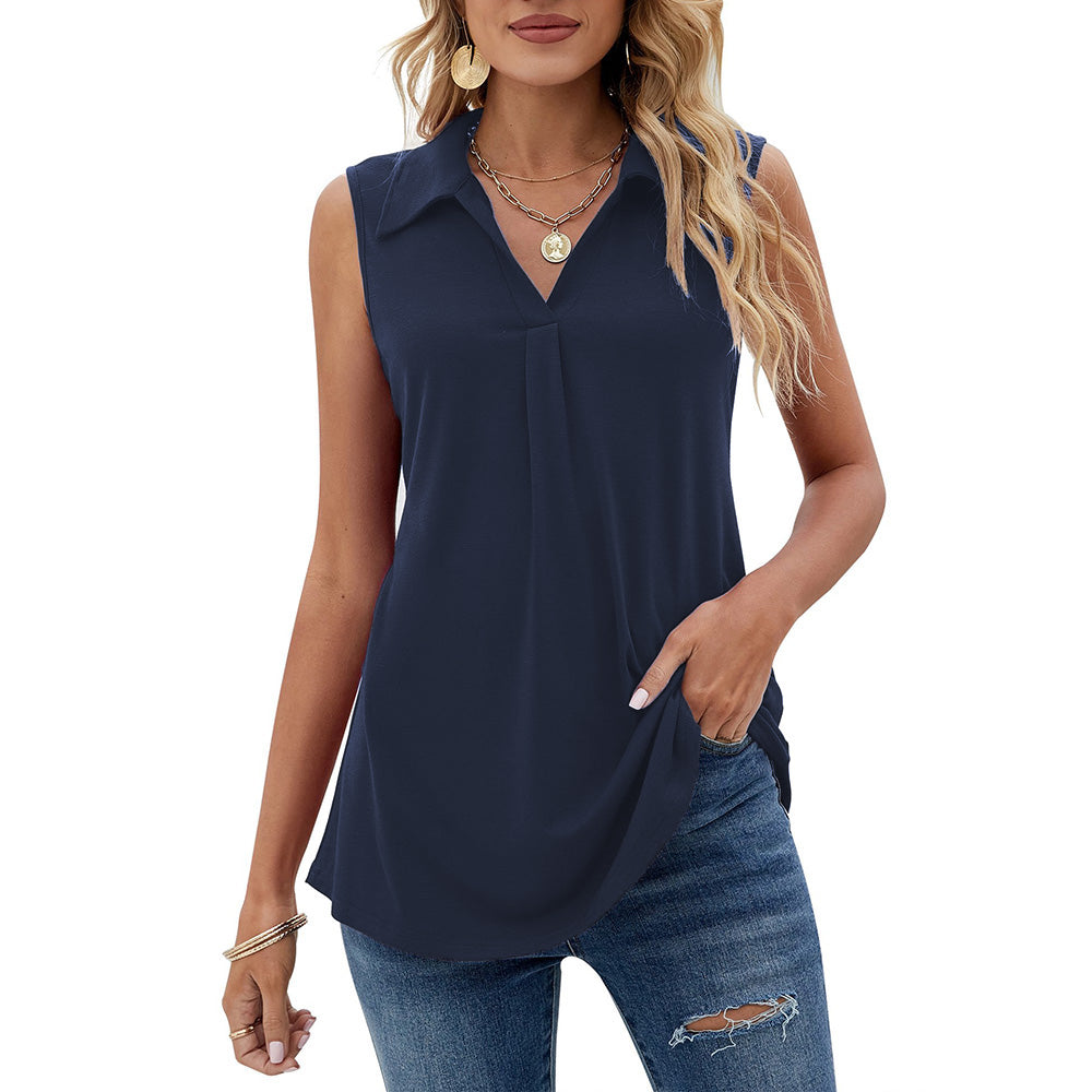 Women's Summer Tank Loose Fit Causal Polo Shirts