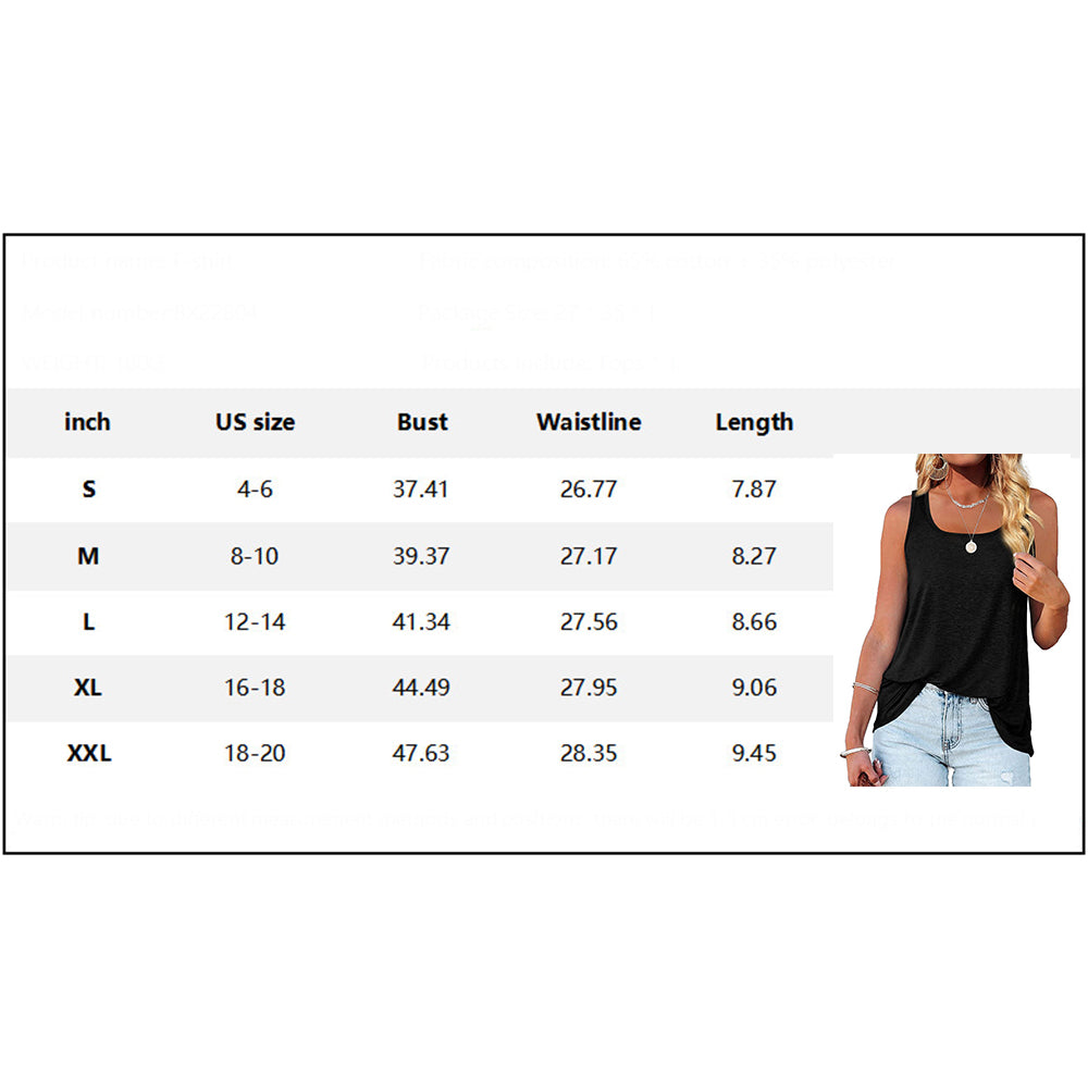 Women's Tank Top U Neck Casual Flowy Summer Sleeveless