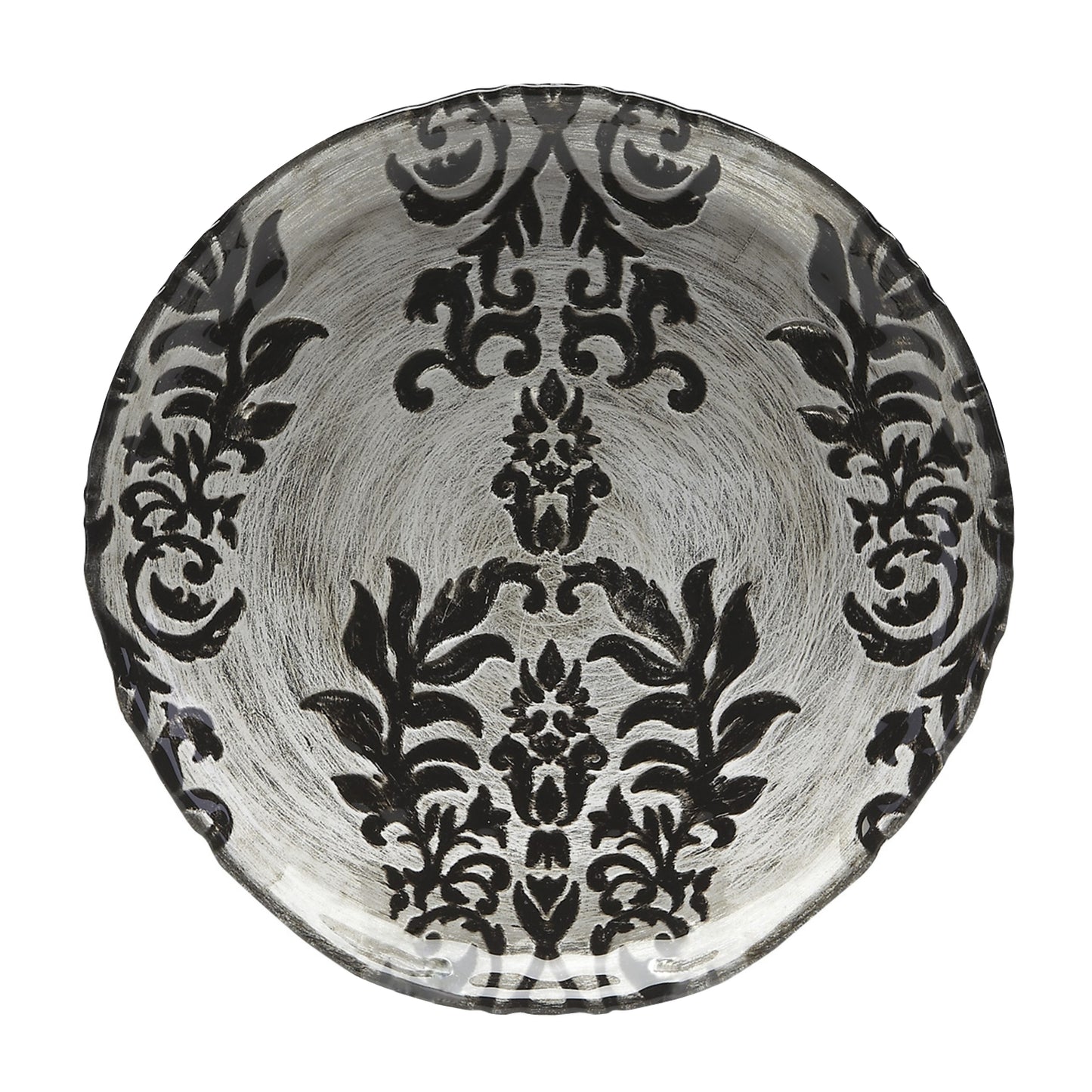 DAMASK Black Velvet Gilded Glass Canapé Plate