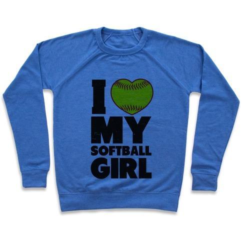 I LOVE MY SOFTBALL GIRL CREWNECK SWEATSHIRT