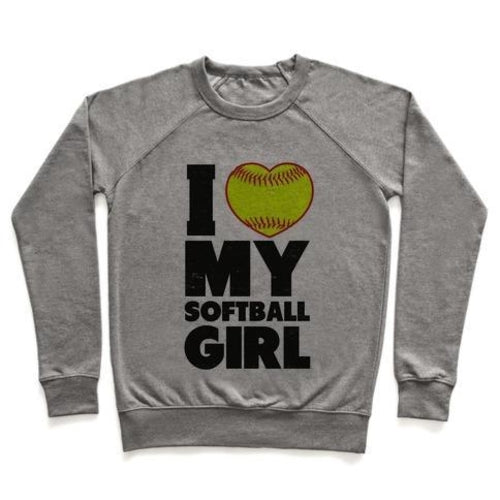 I LOVE MY SOFTBALL GIRL CREWNECK SWEATSHIRT