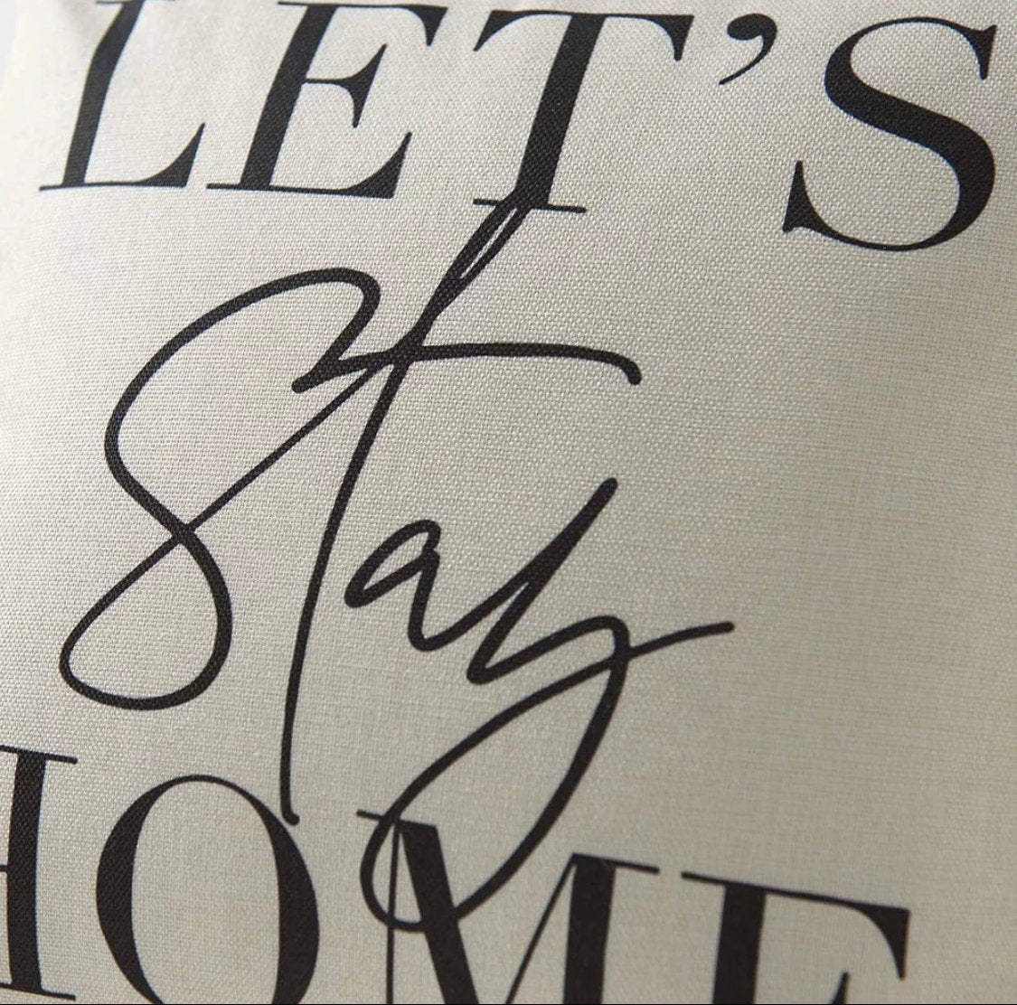 Throw pillow cover 18x18inches, "Lets Stay Home" modern cushion cover