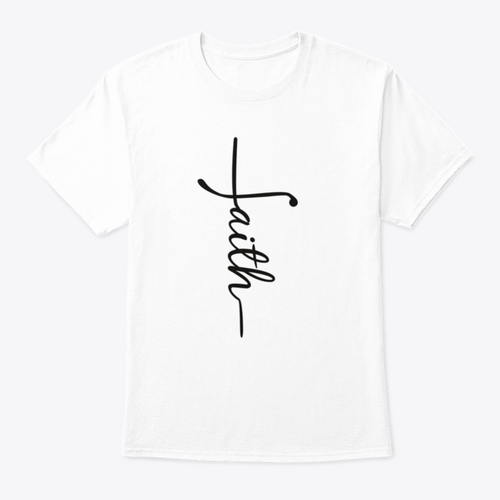 Faith Calligraphy Graphic In The Shape Of A Cross Design for T-Shirt