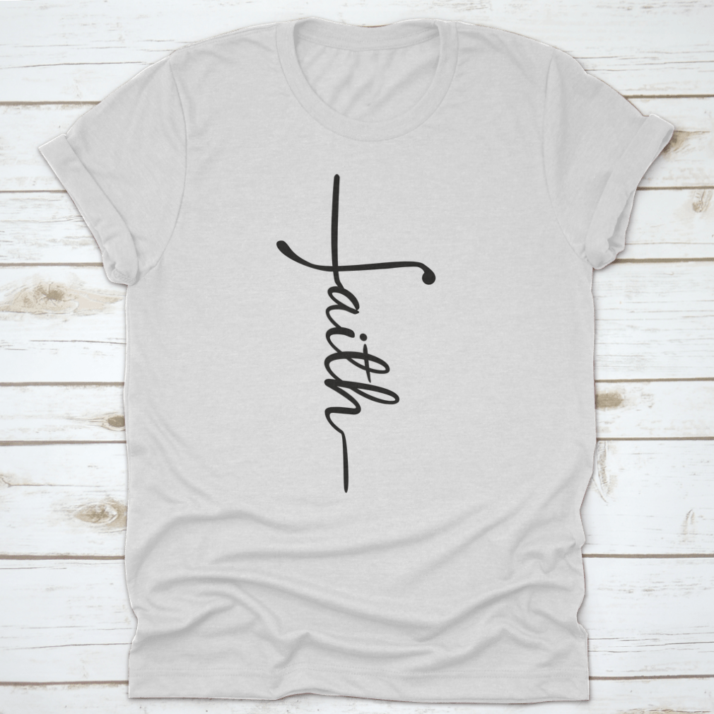 Faith Calligraphy Graphic In The Shape Of A Cross Design for T-Shirt