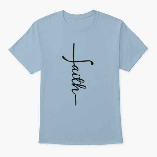 Faith Calligraphy Graphic In The Shape Of A Cross Design for T-Shirt