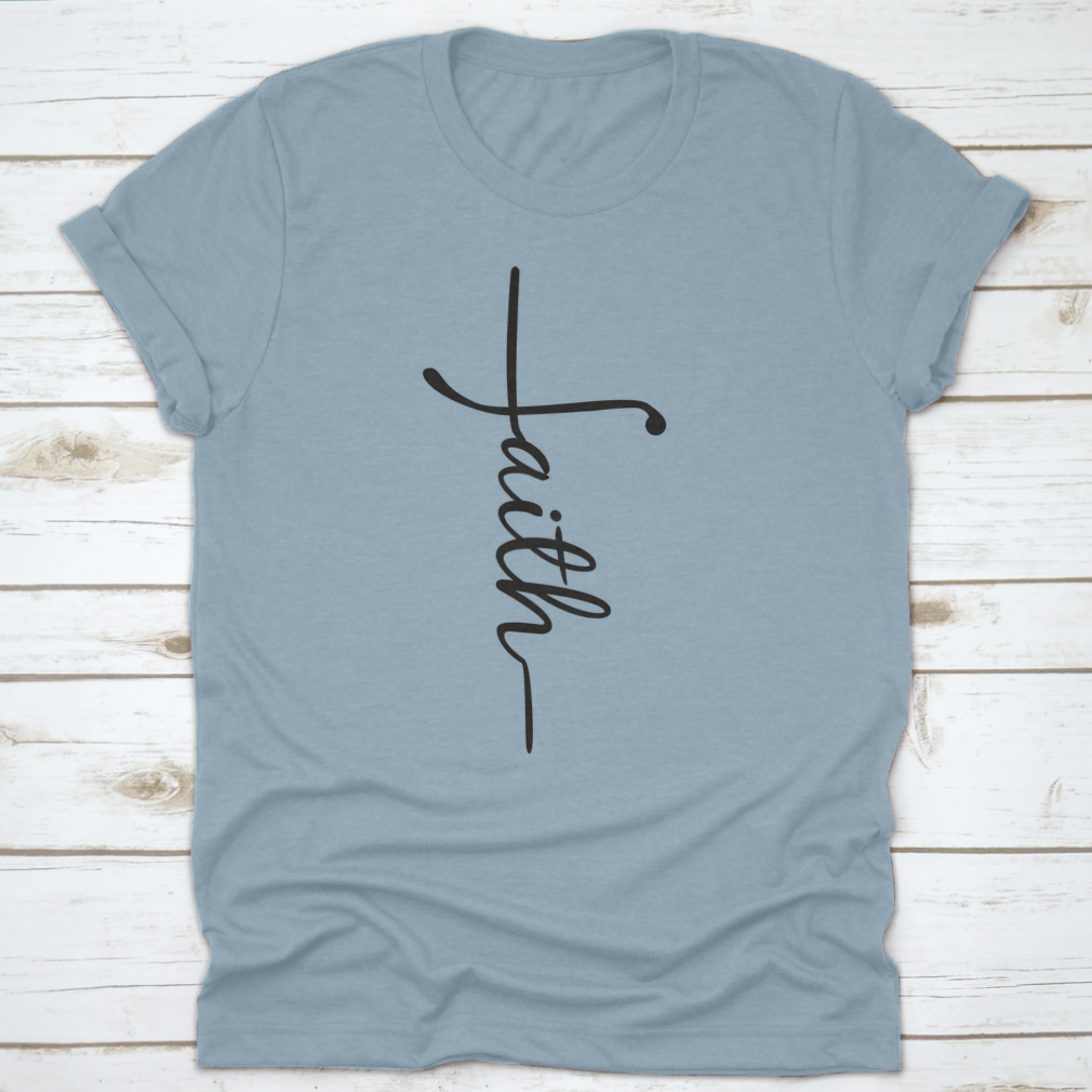 Faith Calligraphy Graphic In The Shape Of A Cross Design for T-Shirt