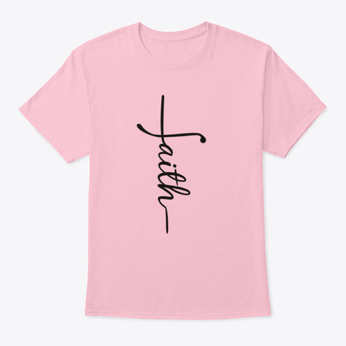 Faith Calligraphy Graphic In The Shape Of A Cross Design for T-Shirt