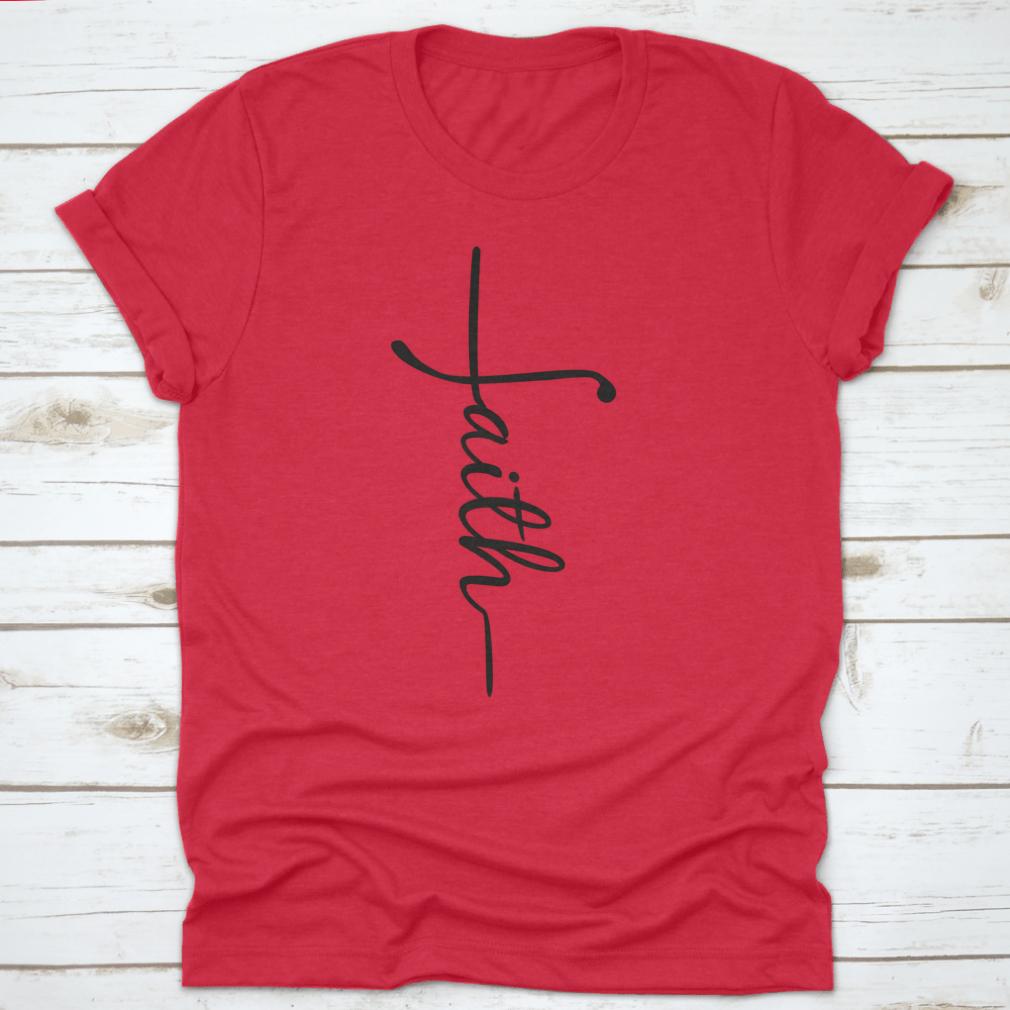 Faith Calligraphy Graphic In The Shape Of A Cross Design for T-Shirt