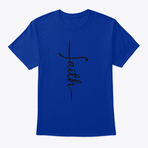 Faith Calligraphy Graphic In The Shape Of A Cross Design for T-Shirt