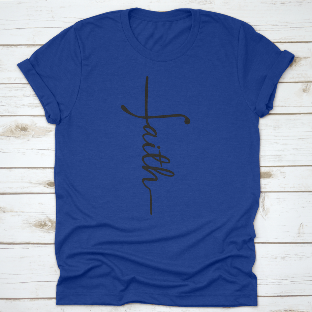 Faith Calligraphy Graphic In The Shape Of A Cross Design for T-Shirt