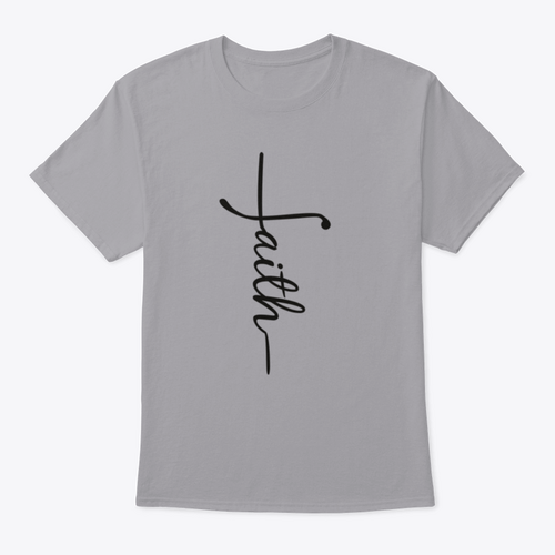 Faith Calligraphy Graphic In The Shape Of A Cross Design for T-Shirt