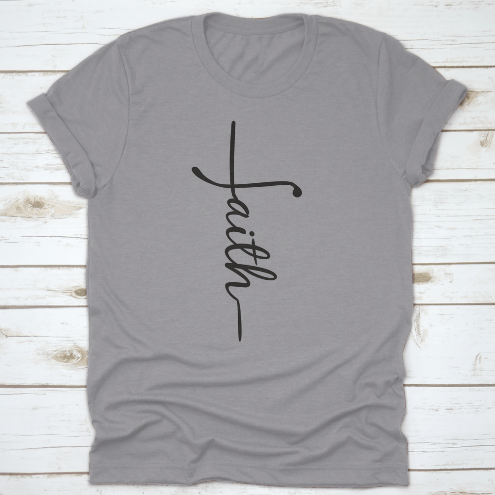 Faith Calligraphy Graphic In The Shape Of A Cross Design for T-Shirt