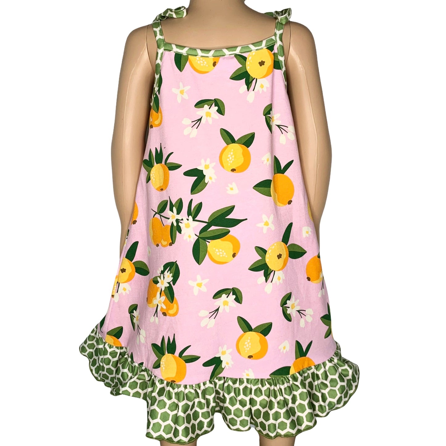 AnnLoren Big Little Girls Pretty as a Peach Pink Spaghetti Strap Dress