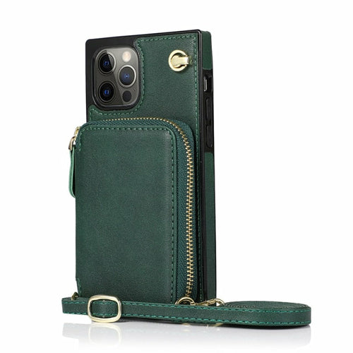 iPhone Zipper Wallet Case with Adjustable Crossbody Strap for iphone