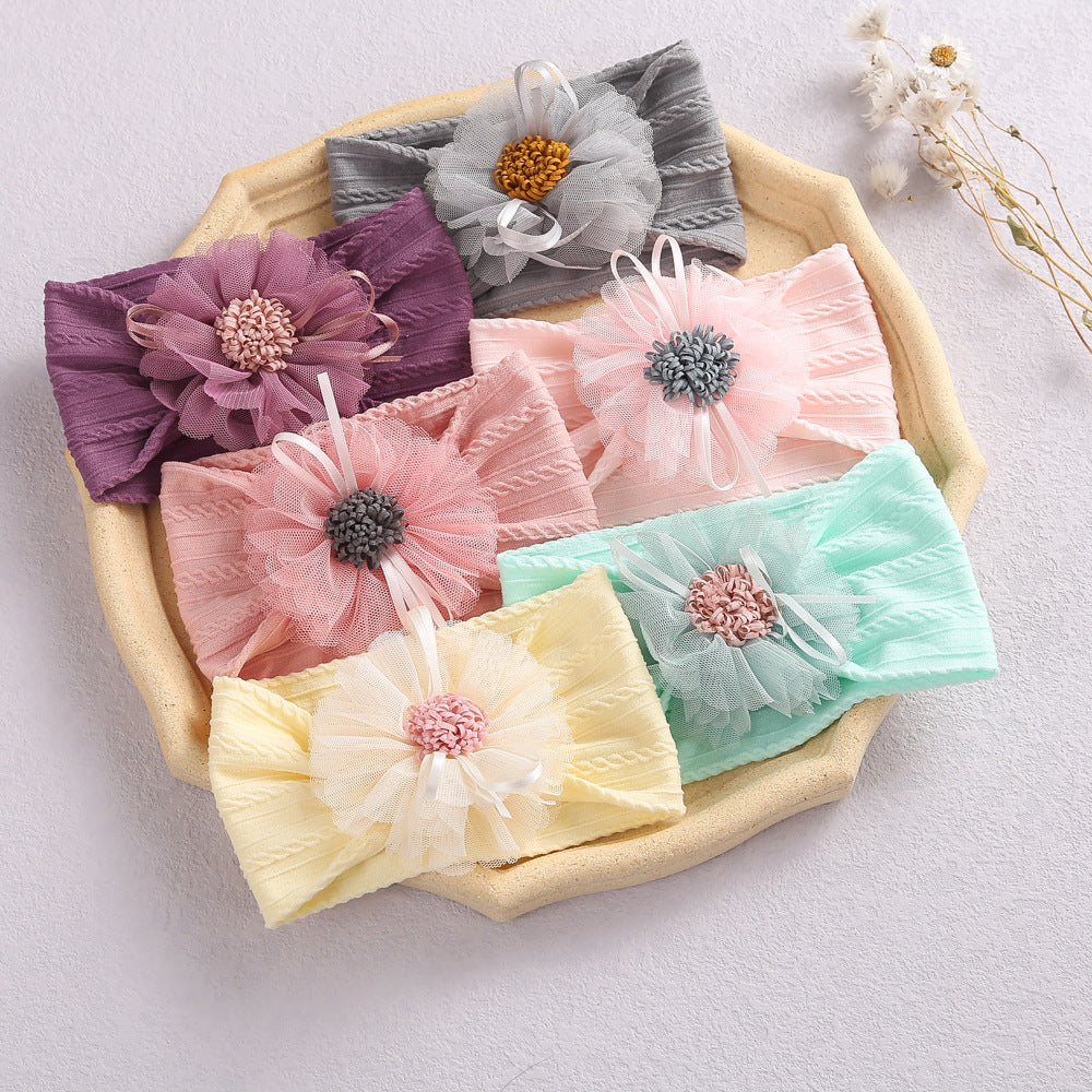 Baby Lace Floral Elastic Cotton Headband