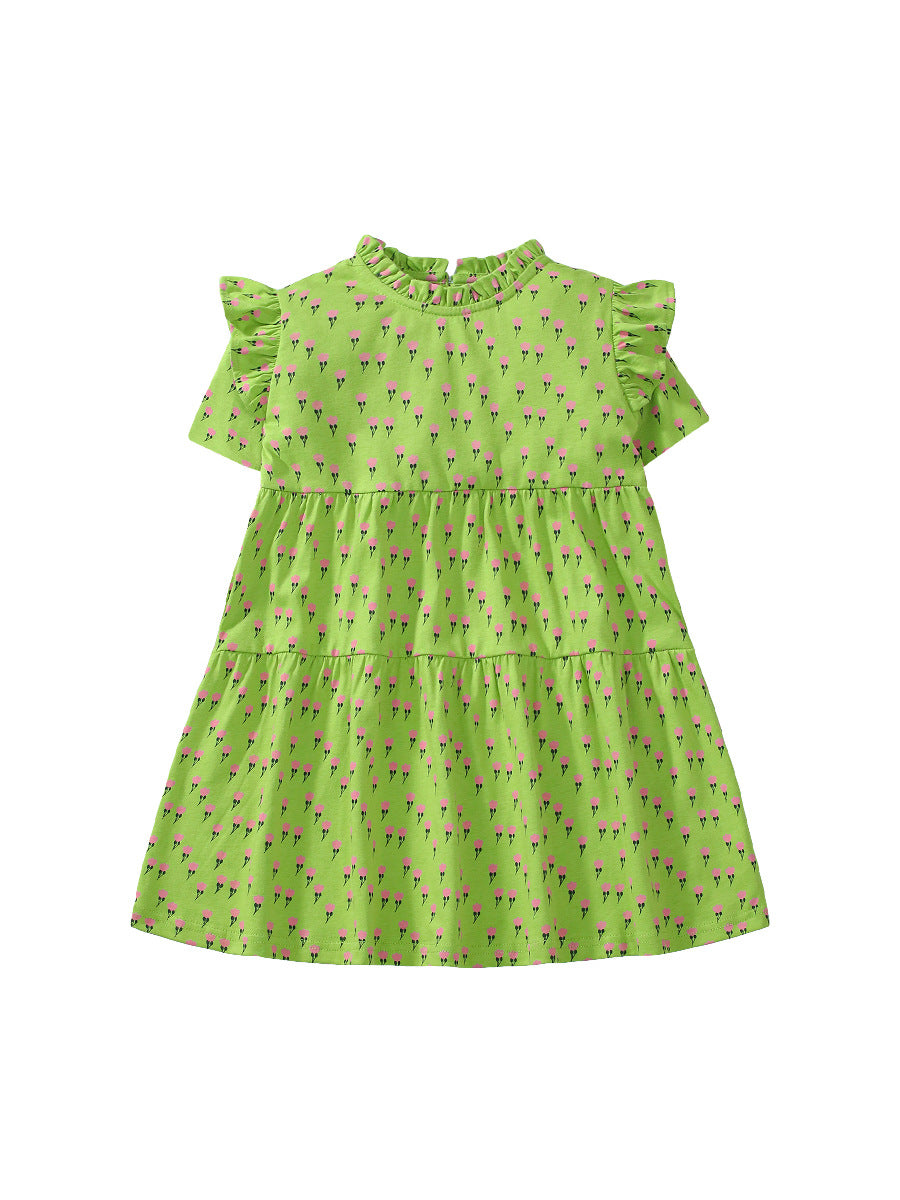 Summer Floral Dress for Girls, European and American Cute Flowers