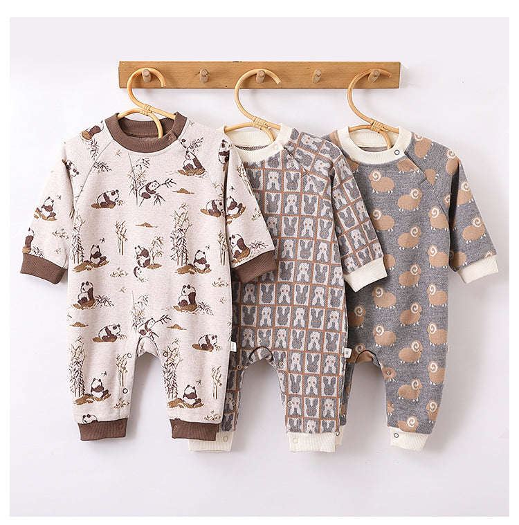 Autumn and Spring New Arrival Baby Unisex Animals Pattern Long Sleeves