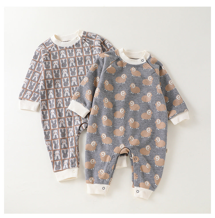 Autumn and Spring New Arrival Baby Unisex Animals Pattern Long Sleeves