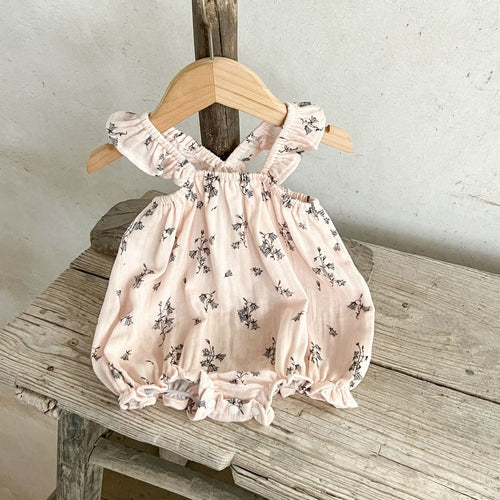 Summer New Arrival Baby Girls Floral Sleeveless Off Shoulder Thin