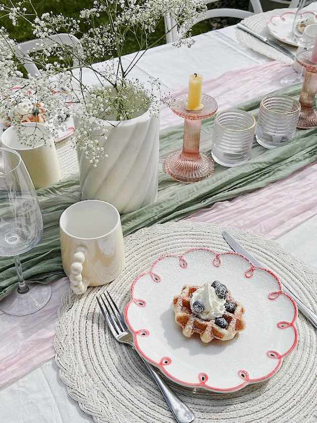 Set of 2 Cloud Ceramic Dinner Plates - Cute Whimsical Eclectic