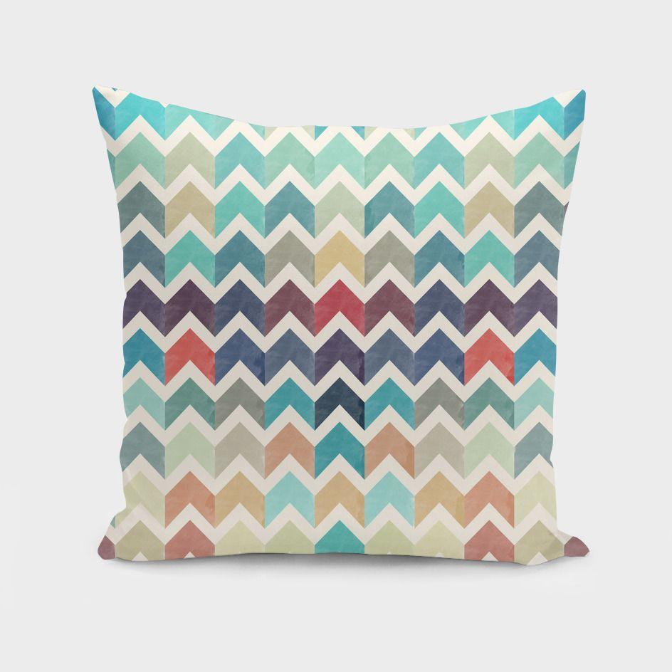 Watercolor Chevron Pattern II Cushion/Pillow